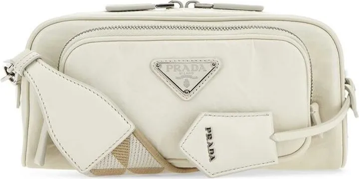 Prada Logo Plaque Zipped Shoulder Bag