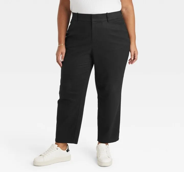 Women's High-Rise Ankle Tapered Pants - Ava & Viv™ Black 26