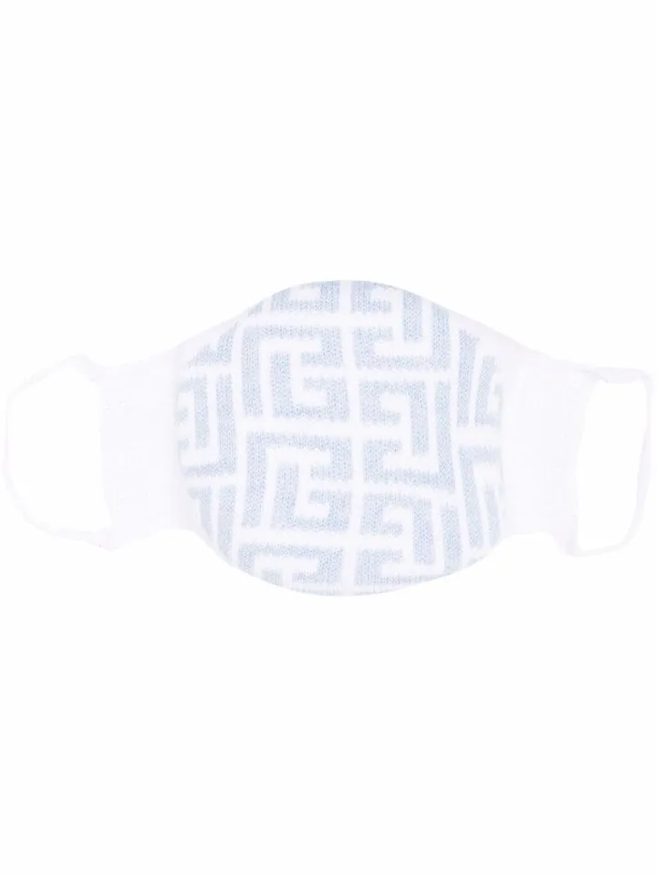 Logo-Intarsia Knitted Cotton Mask