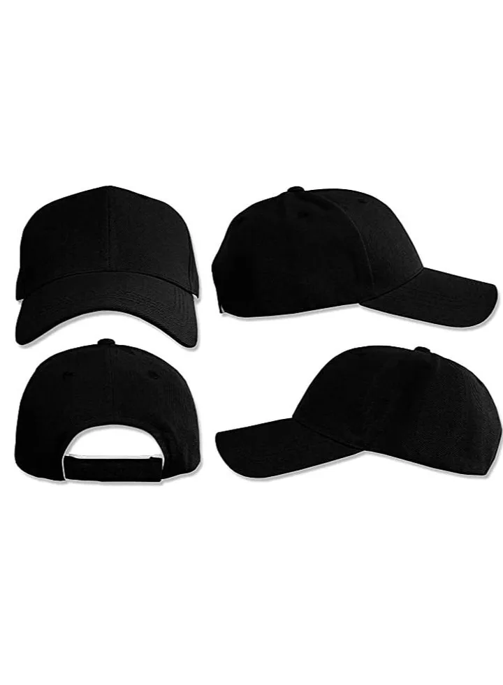 Adjustable Strip Sport Cap Black