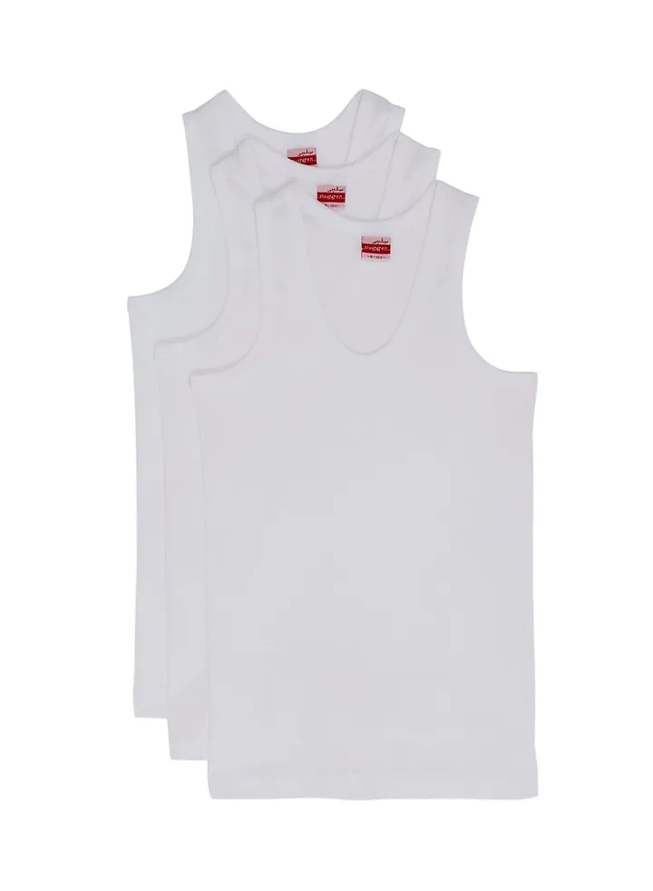 3 Piece Cotton Vest White