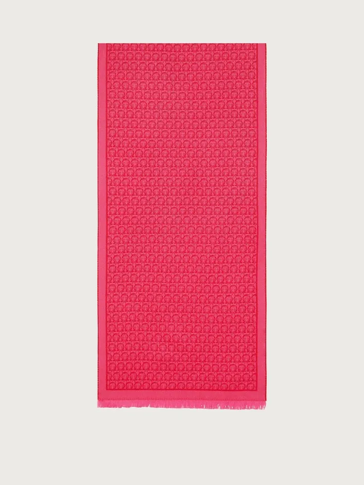 Ferragamo Women Gancini wool scarf Pink