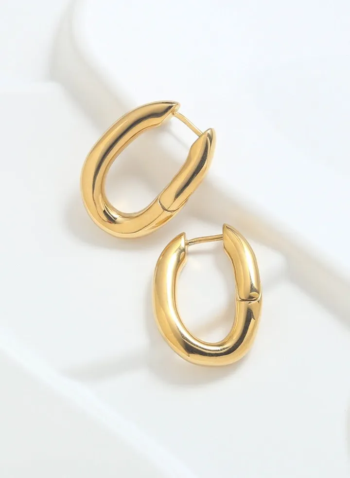 18K gold plated creole earrings