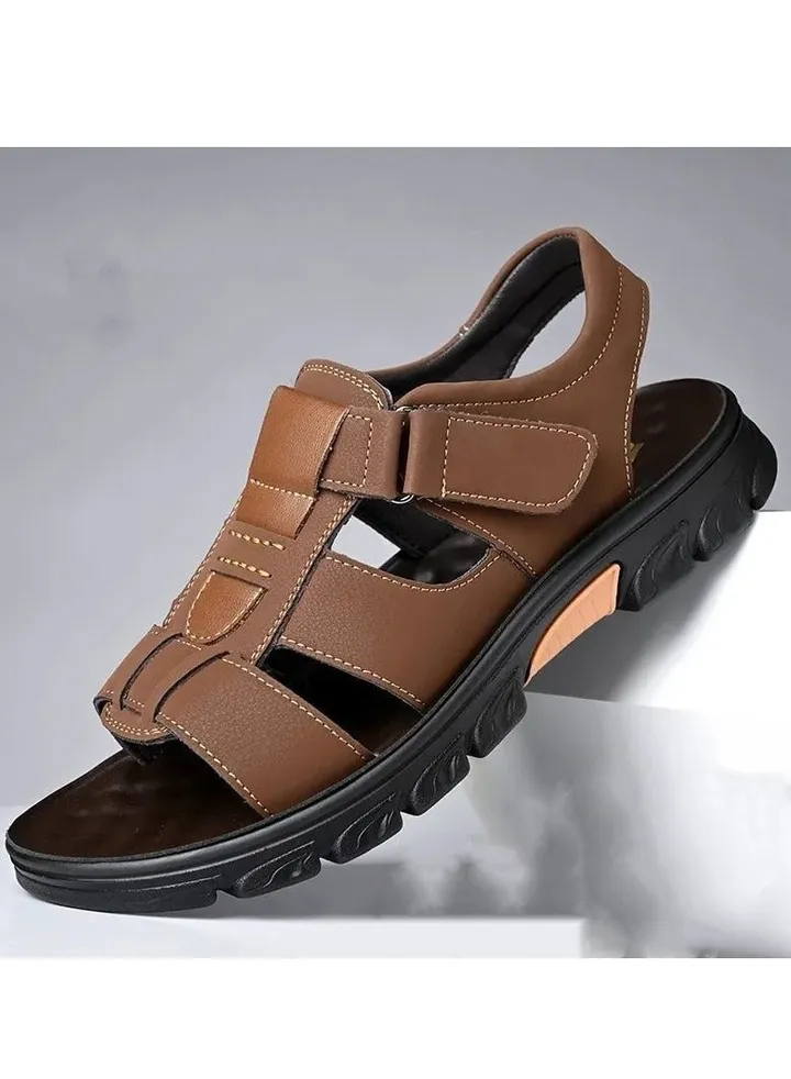 New Casual Leather Soft Sole Anti Slip Versatile Beach Shoes With Thickened Soles Men's Shoes
