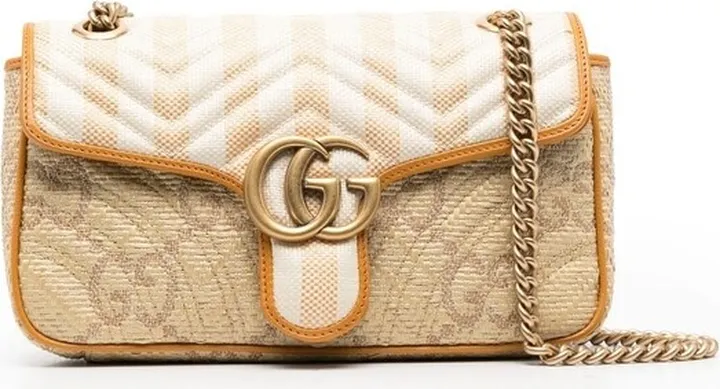 Love Parade Marmont Matelasse Shoulder Bag Light Blue And Natural