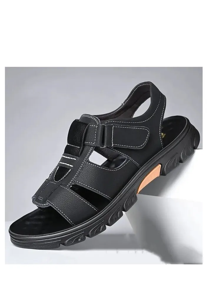 New Casual Leather Soft Sole Anti Slip Versatile Beach Shoes With Thickened Soles Men's Shoes