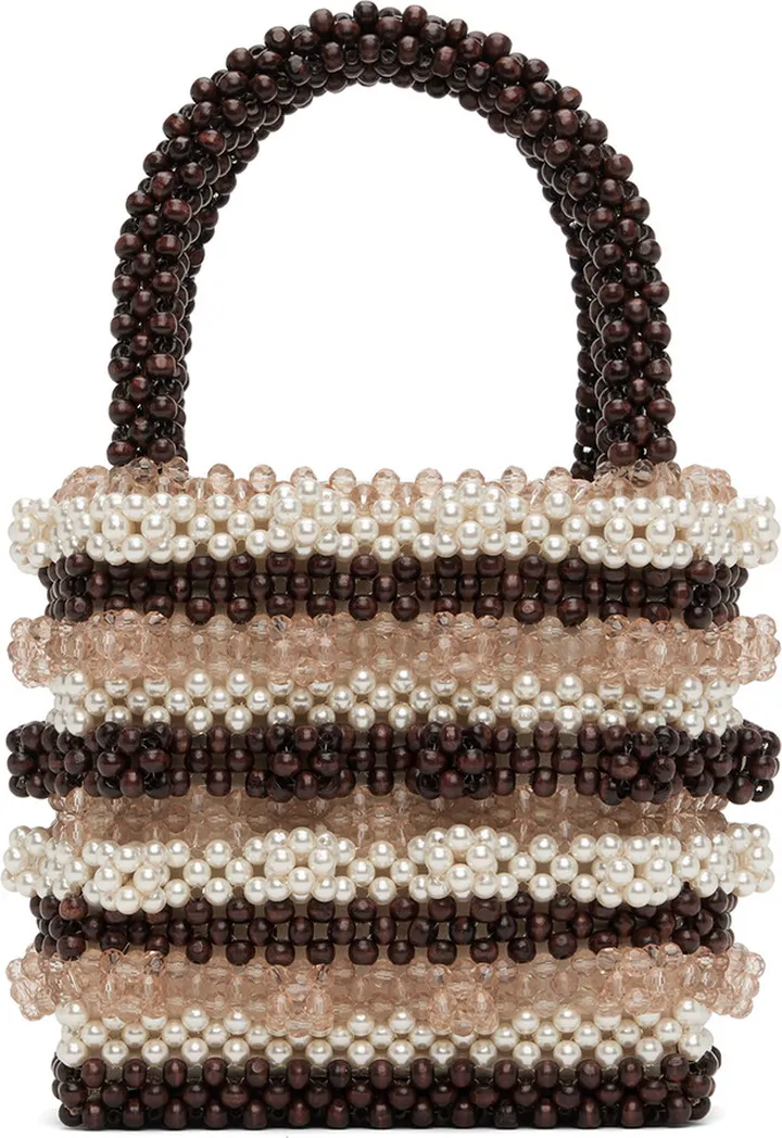 Shrimps Beige Antonia Stripe Bag