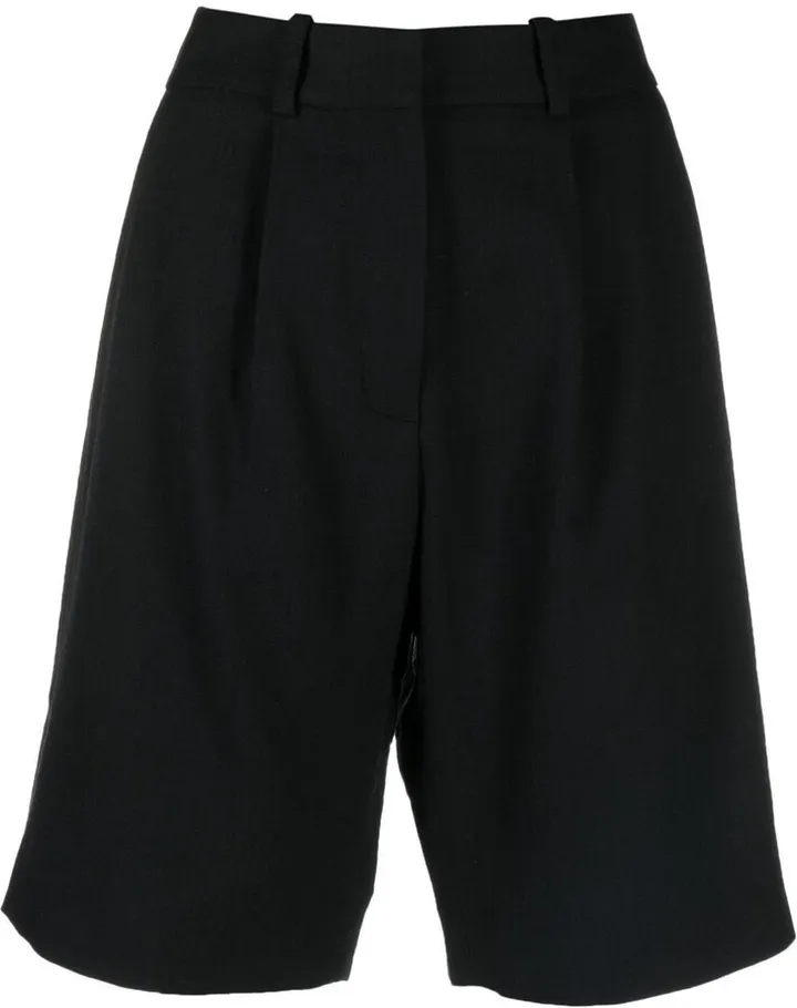 high-waist Bermuda shorts