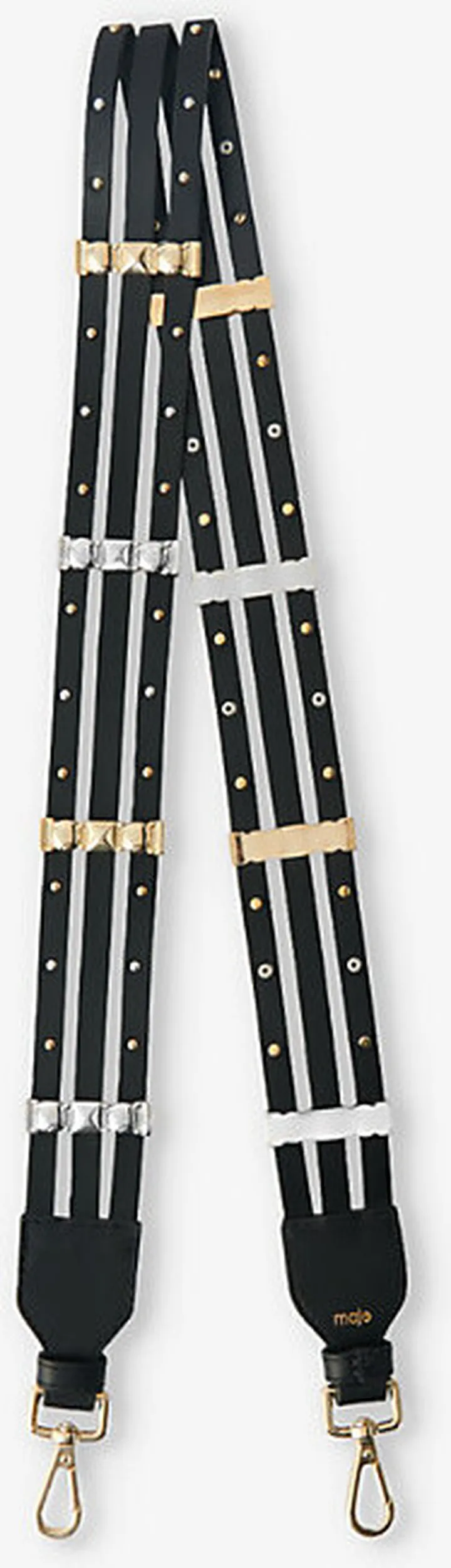 Black Studded Leather bag Strap