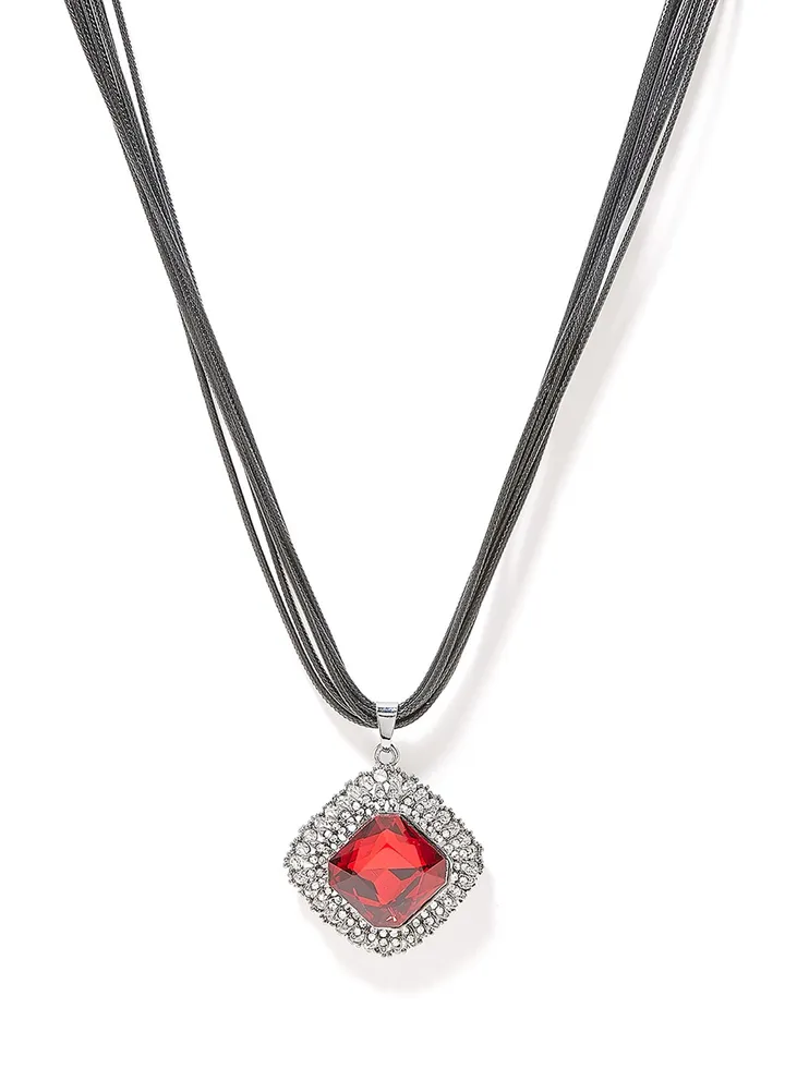Zirconia Diamond Stone Pendant Necklace