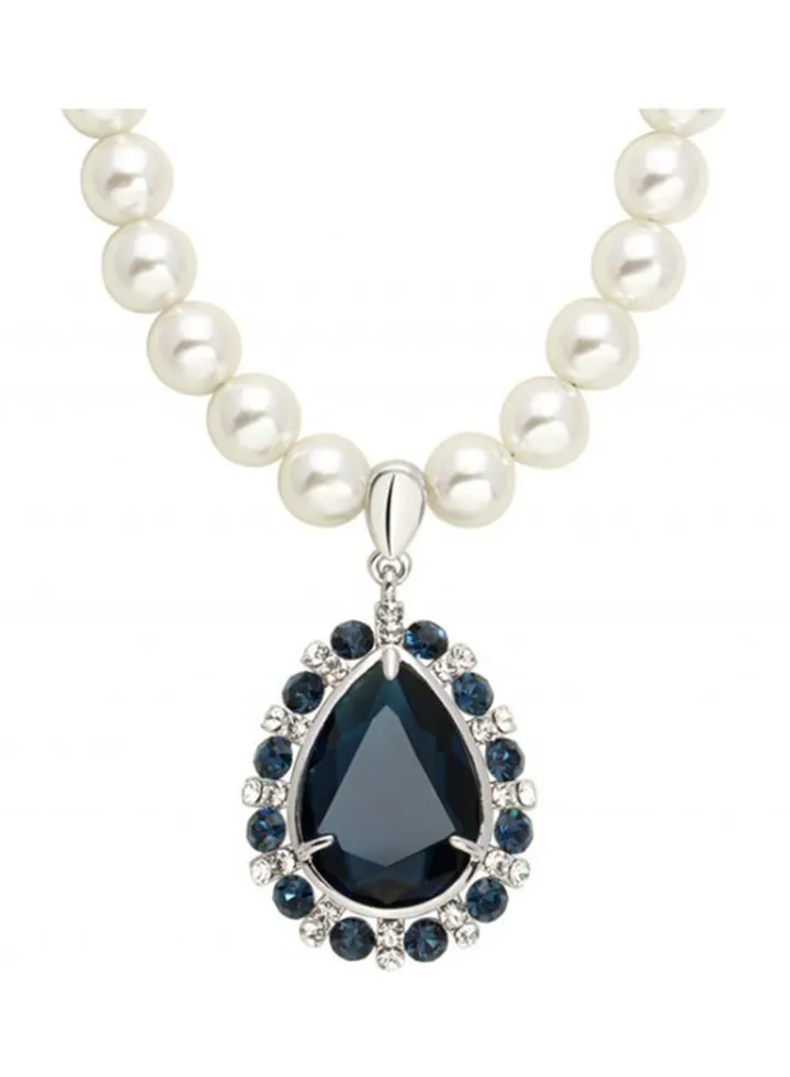 Crystal Pearl Pendant Necklace
