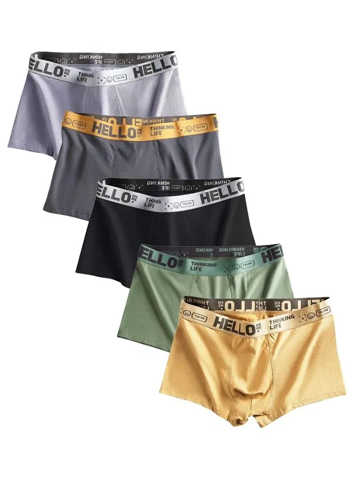 Zeemey 5 Pack Men’s Sort Boxer Briefs & Trunks,Breathable Stretch Cotton Moisture-Wicking Underwear,Modern Fit Low Rise