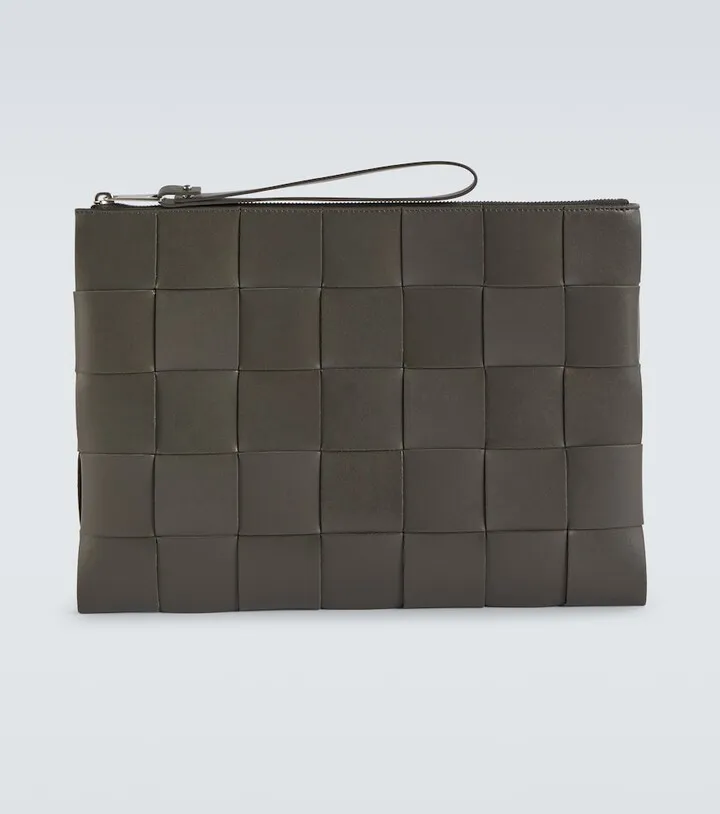 Intreccio leather pouch
