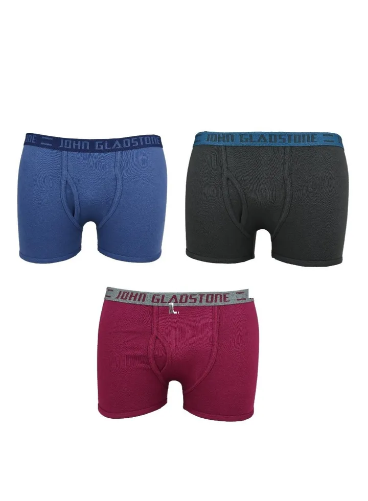 John Gladstone Men's Cotton Interlock Boxer - 3 Pack