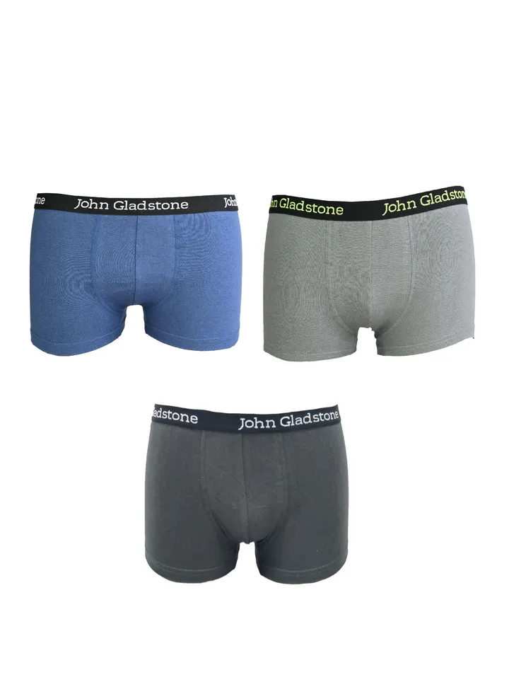 John Gladstone Boys Boxer Plain Outer Elastic 3 Pcs