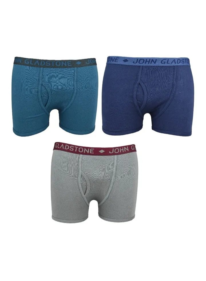 John Gladstone Men's Cotton Interlock Boxer - 3 Pack