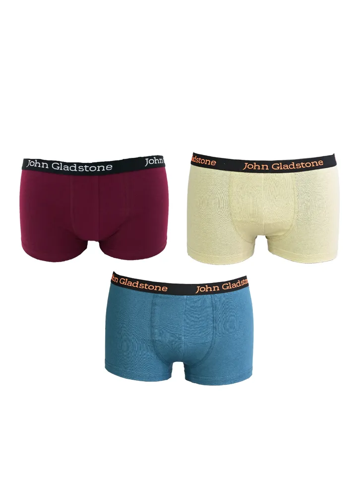 John Gladstone Boys Boxer Plain Outer Elastic 3 Pcs