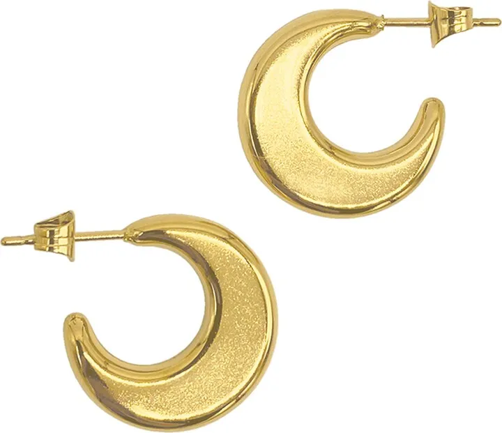 Water Resistant Crescent Moon Hoop Earrings