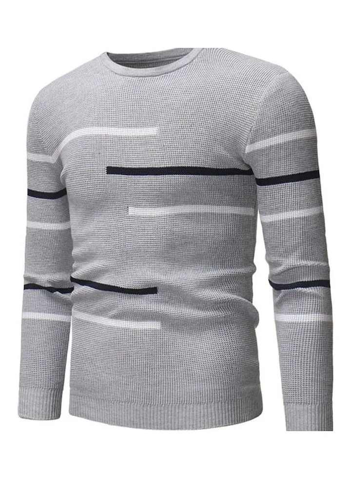 Casual Crew Neck Sweater Grey