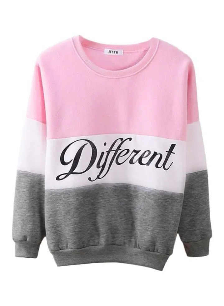 Colourblock Pullover Pink/White/Grey