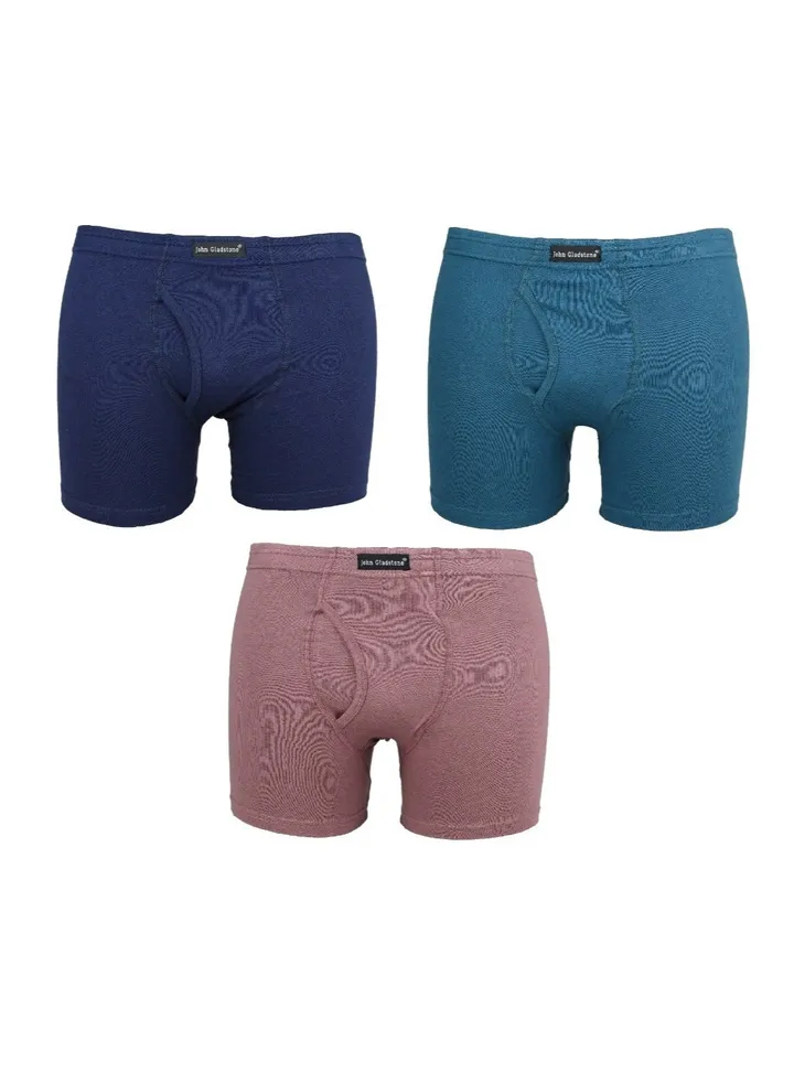 John Gladstone Men's Cotton Inner Elastic Boxer - 3 Pack