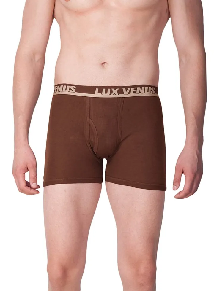 LUX VENUS Men's Pack of 3 Plain Boxers
