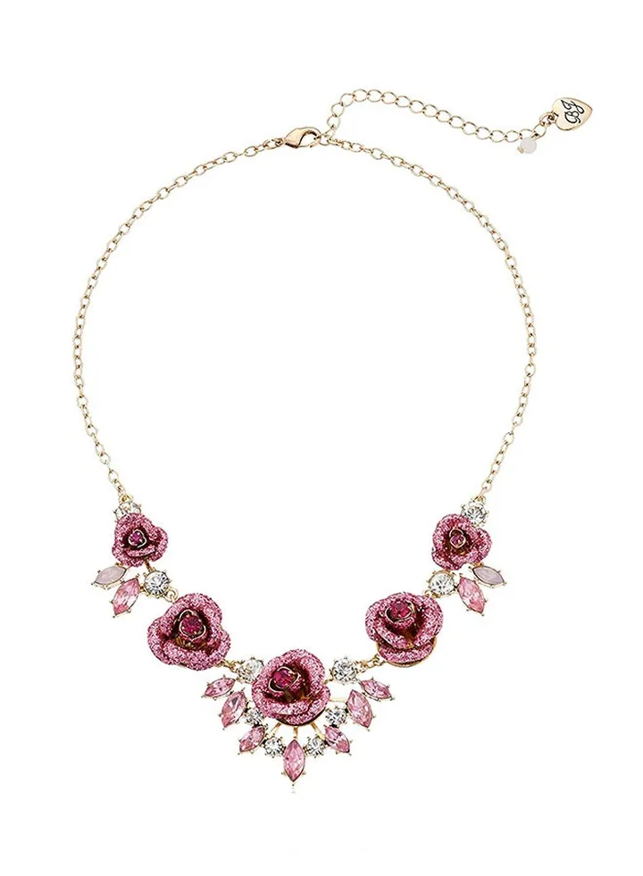 Glitter Rose Necklace