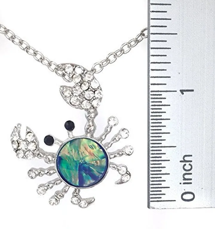 Brass Foil Crab Pendant Necklace