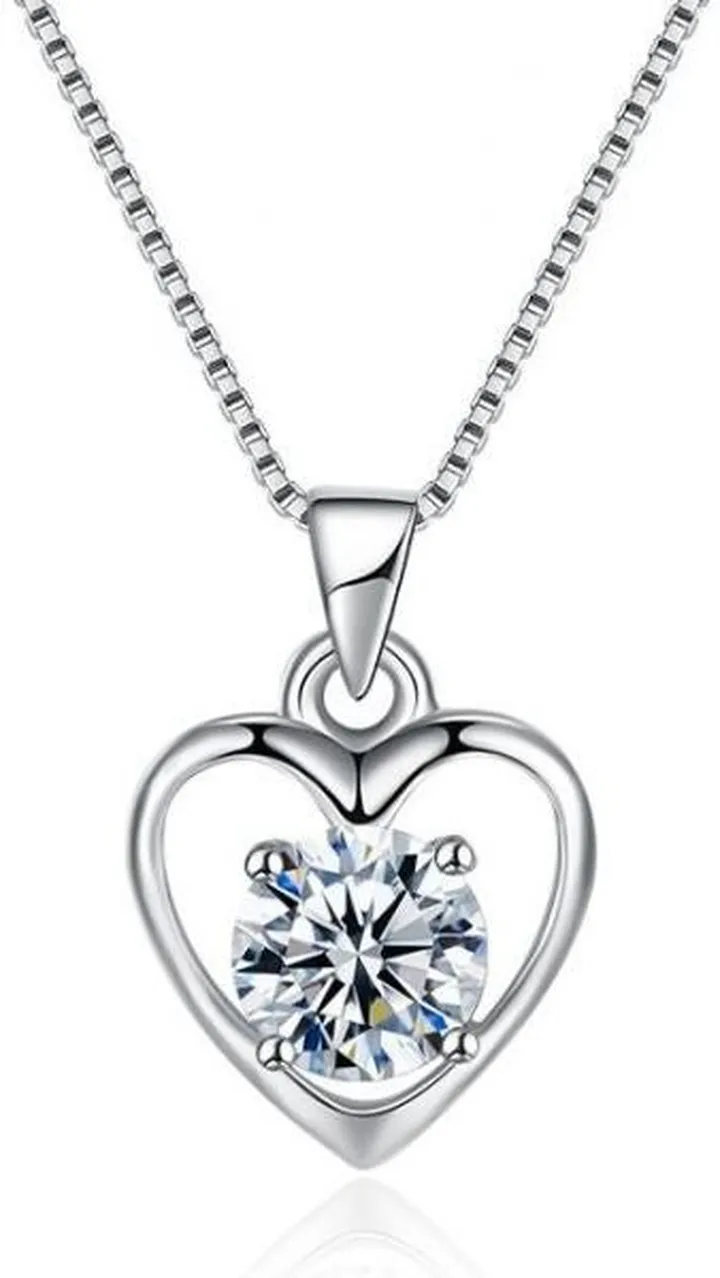 925 Sterling Silver Diamond Pendant Necklace