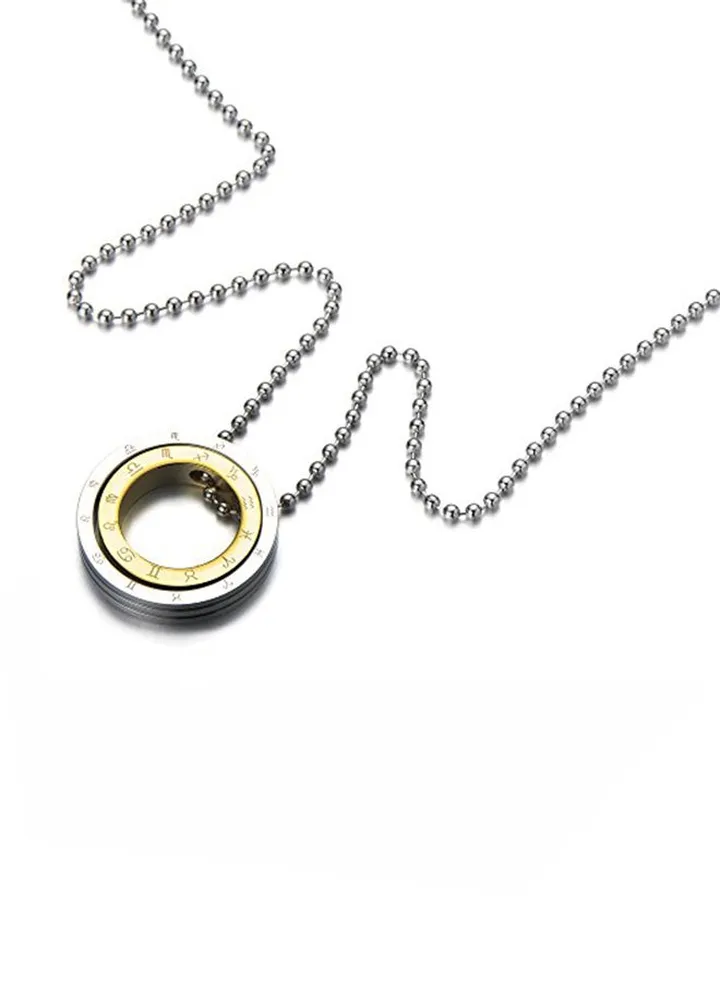 Stainless Steel Zodiac Pendant Necklace