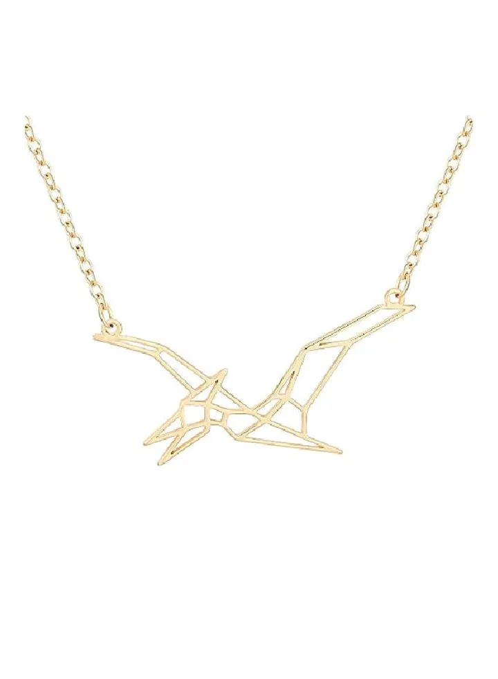 Origami Dragon Shaped Pendant Necklace