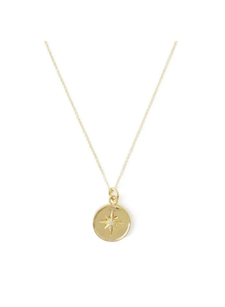 Rhodium Plated Brass Pendant Necklace