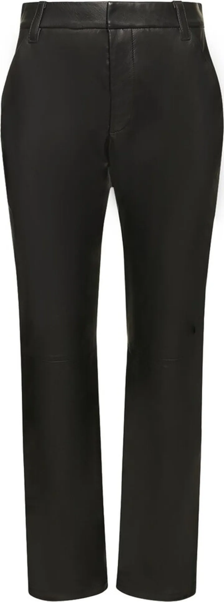 High rise leather straight pants