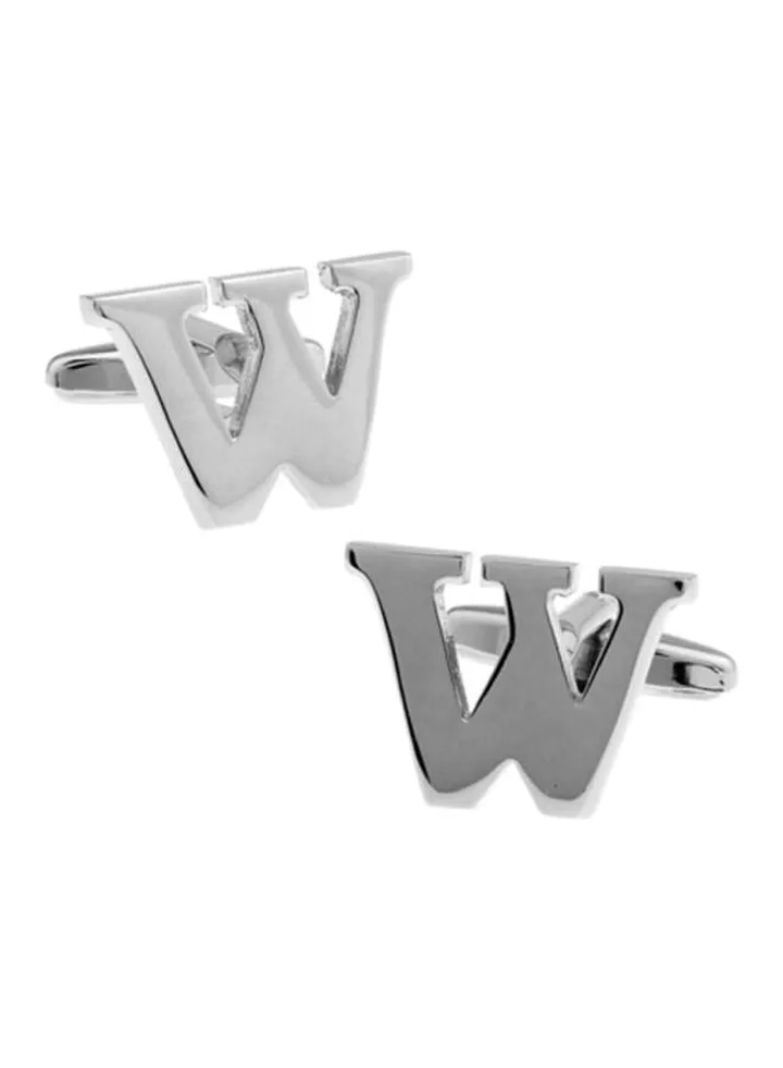 Metal Letter W Shaped Cufflinks