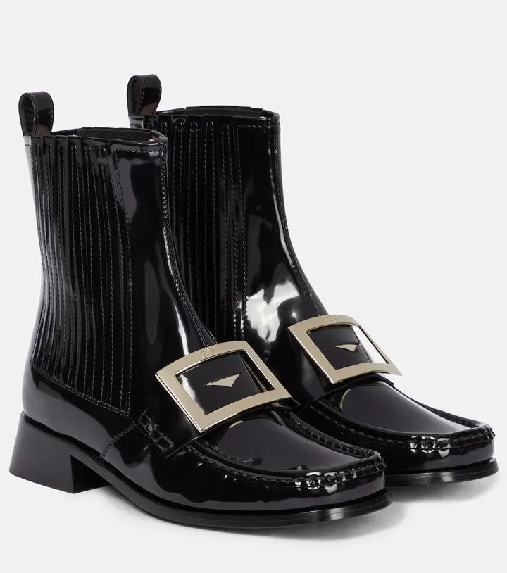 Preppy Viv' patent leather Chelsea boots