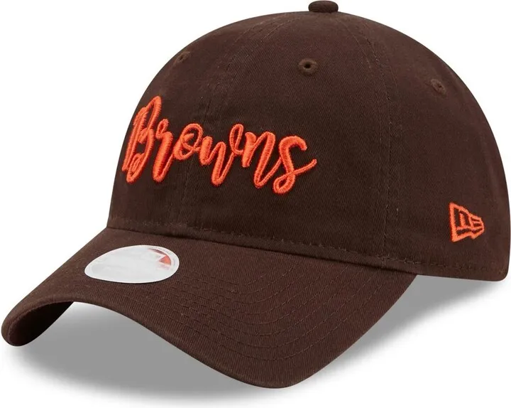 Women's New Era Brown Cleveland Browns Script 9Twenty Adjustable Hat