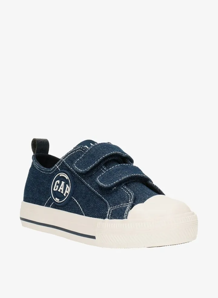 Boys' Logo Detail Canvas Shoes with Hook and Loop Closure