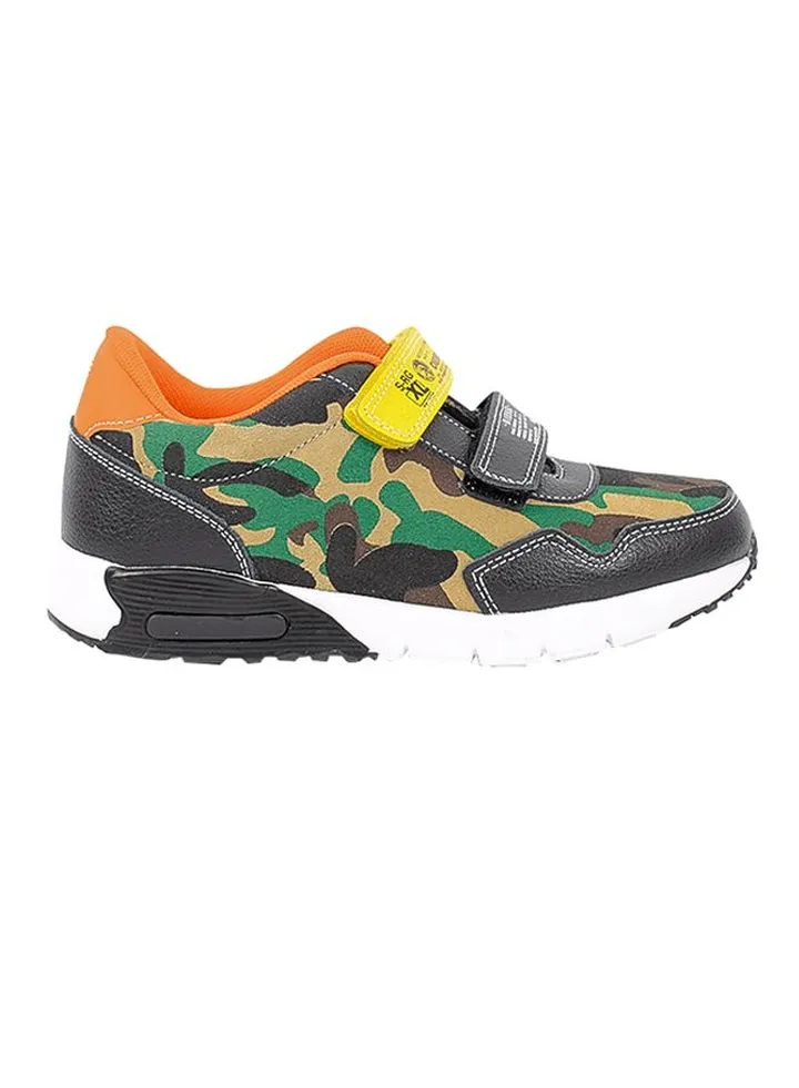 Low Top Sneaker Beige/Green/Black