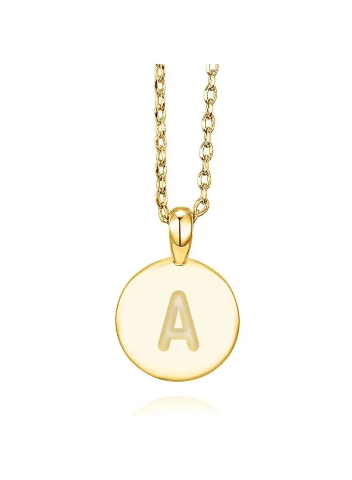 Gold Plated Brass Pendant Necklace With Zircon