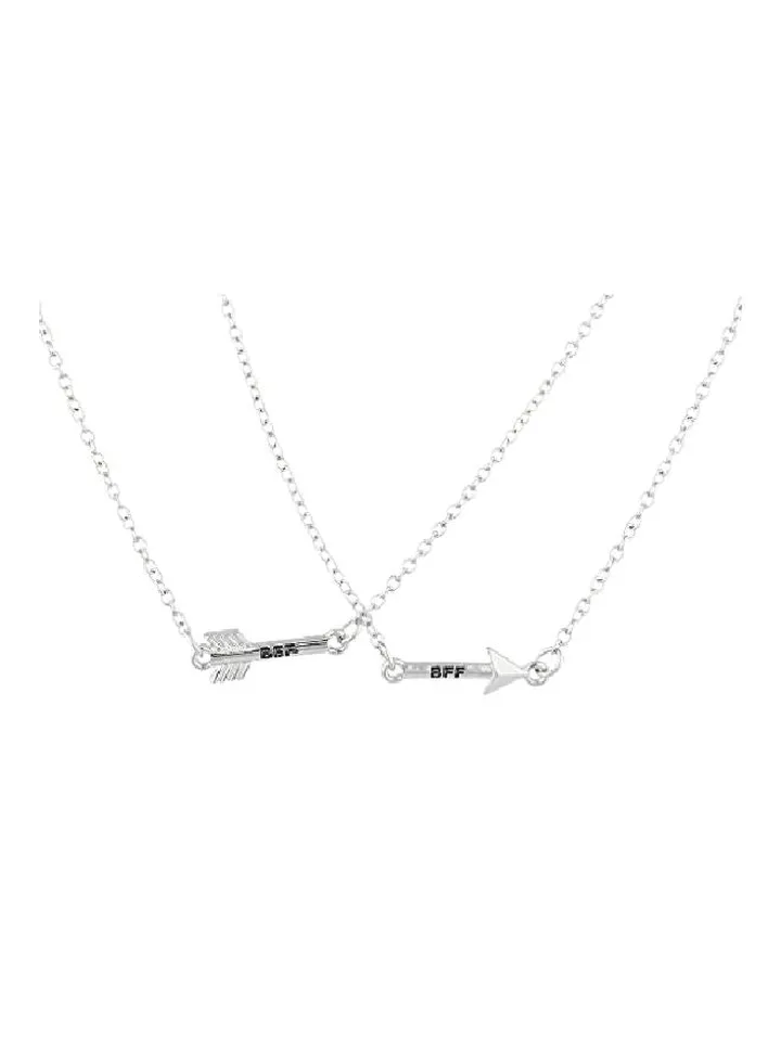 2-Piece Brass BFF Pendant Necklace