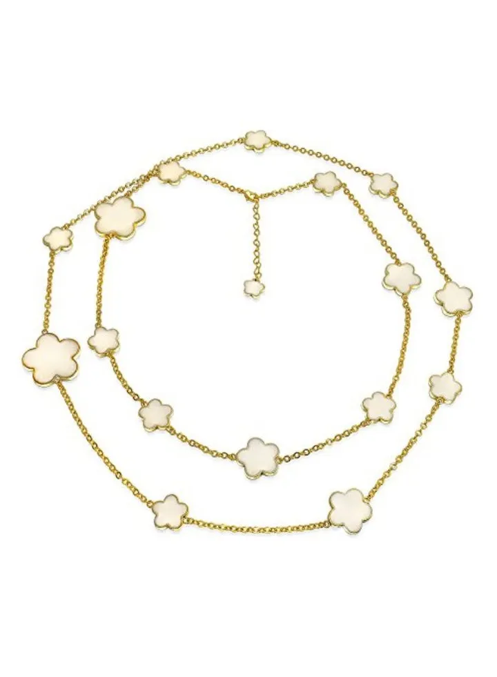 Gold Plated Clover Flower Necklace
