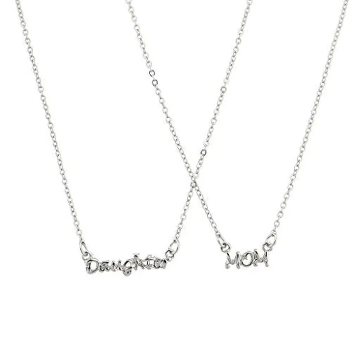 Brass Daughter-Mom Pendant Necklace