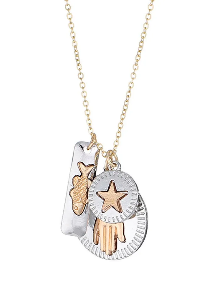 Alloy Charm Necklace Gold/Silver