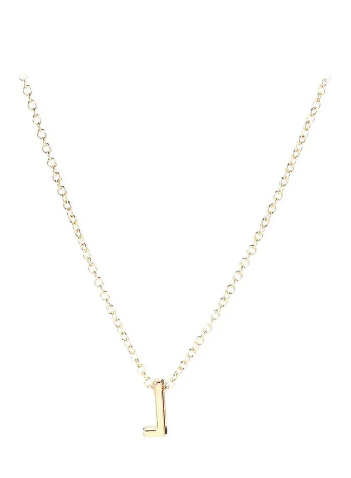 Gold Plating L Letter Pendant Necklace