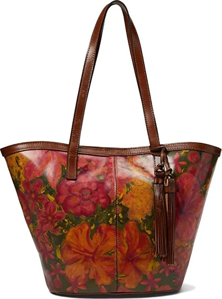 Patricia Nash Marconia Tote with Tassel (Floral Oil Painting Print) Handbags
