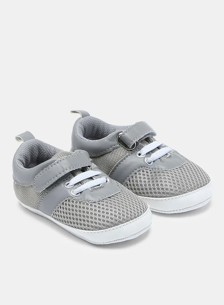 Kids Mesh Detail Low Top Sneakers Grey