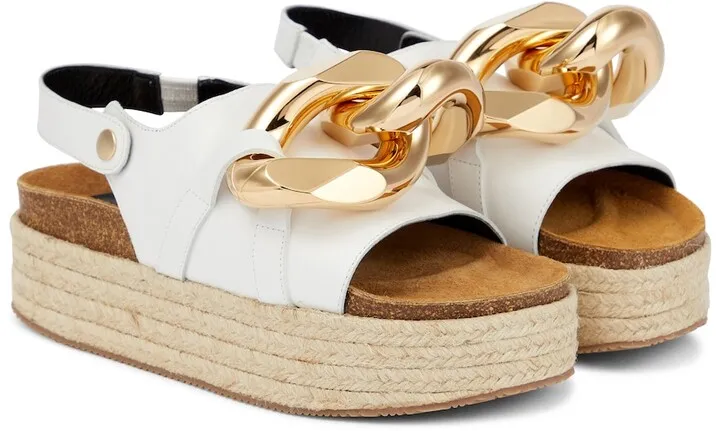 Embellished leather espadrilles