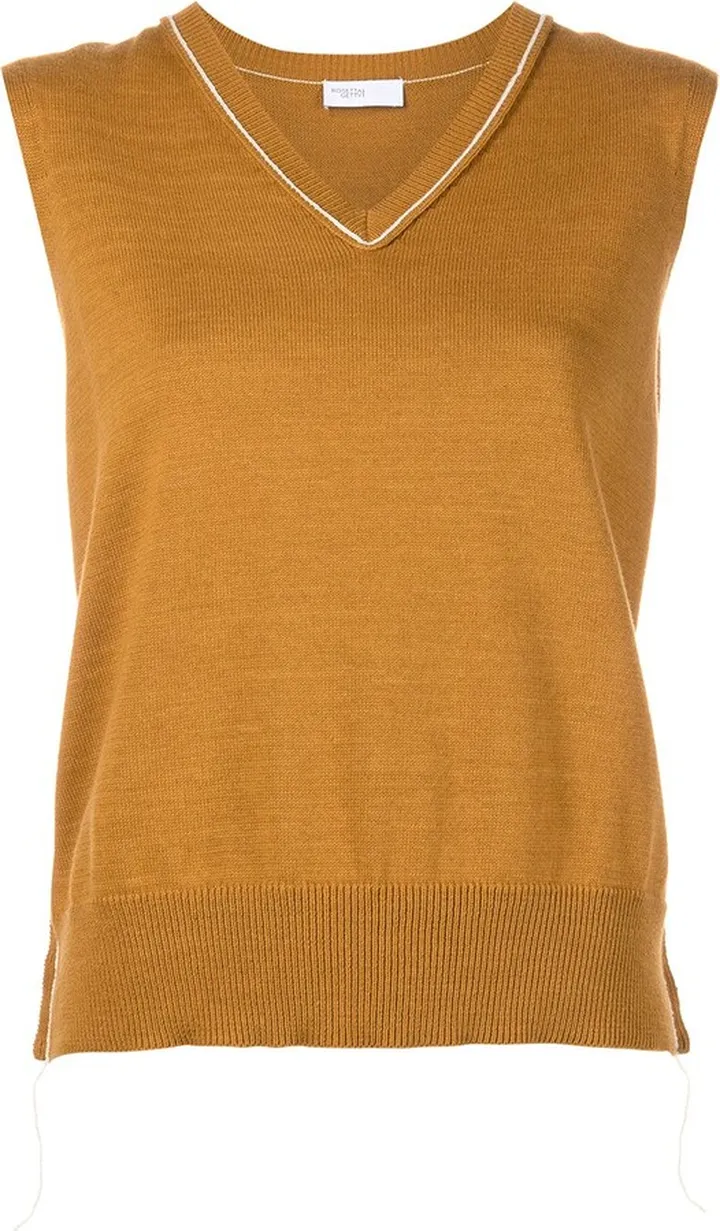 V-neck knitted vest