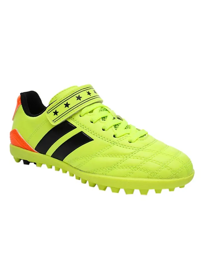Low Top Synthetic Lace Up Football Sneakers With Velcro Green