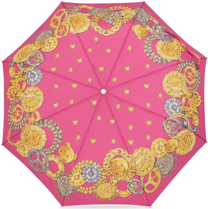 Moschino Logo-Printed Panelled Folded Umbrella